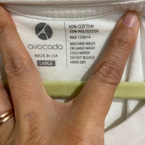 Avocado Venice Beach White Graphic Tee Muscle Tee Top Sz L - Picture 4 of 10